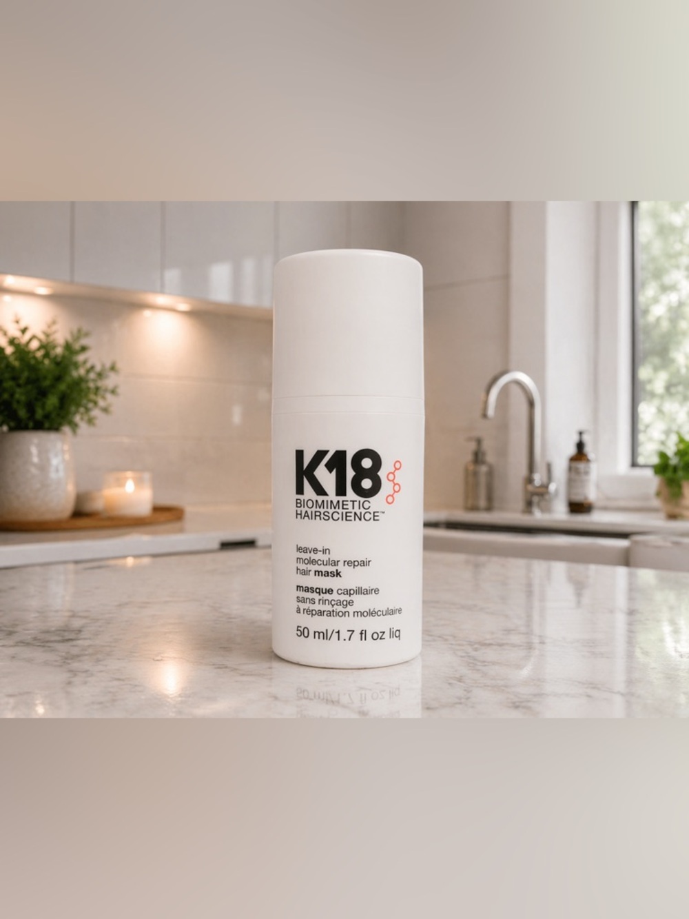K18 Biomimetic Hairscience Leave-In Molecular Repair Hair Mask - White